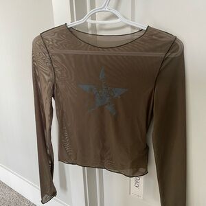 Brand new vintage top. Kaki green and blue.